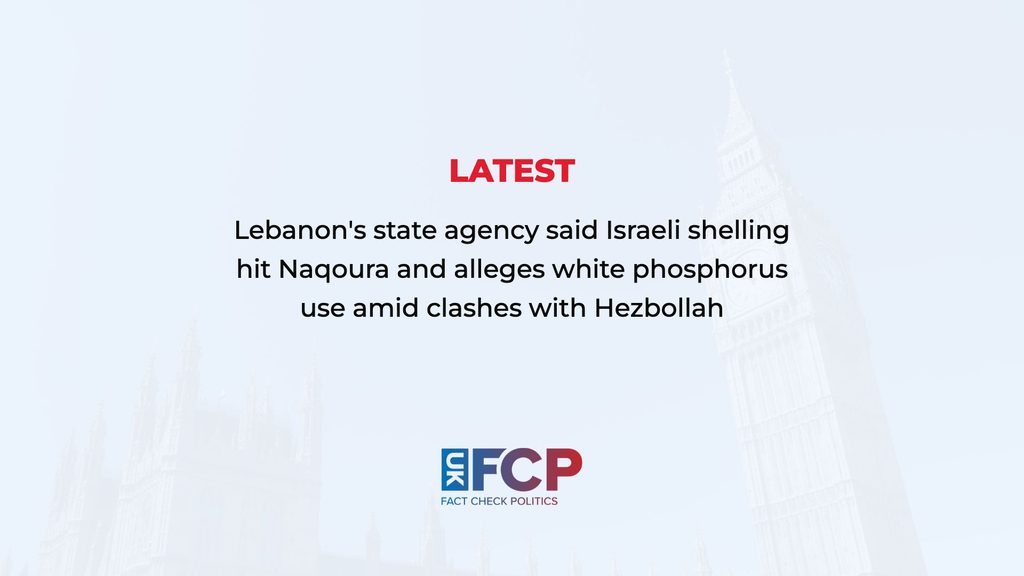 Lebanon's state agency alleges Israeli shelling Naqoura with white phosphorus