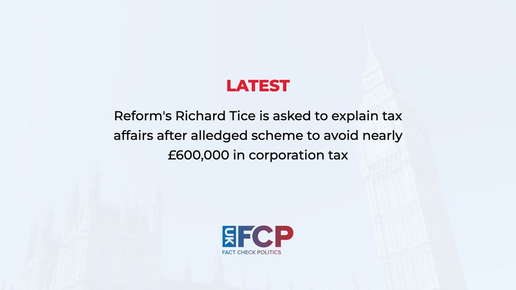 Labour calls on Richard Tice to explain Quidnet tax arrangements