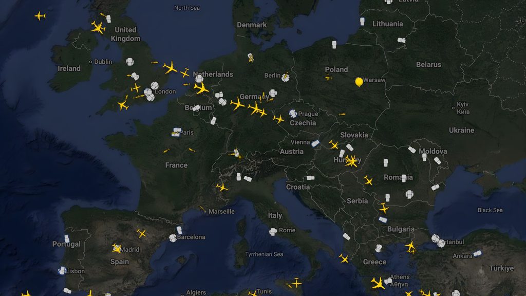 Open-source flight data shows RAF Typhoon sorties and coalition tanker/AWACS activity as Starmer rules out UK offensive strikes