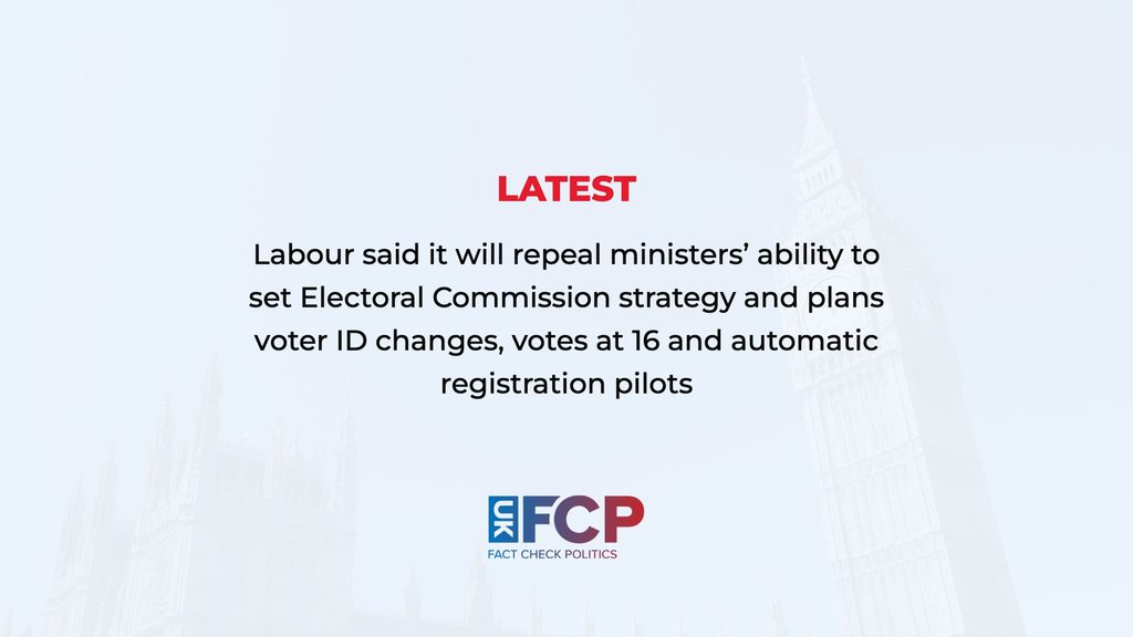 Labour plans to repeal ministers’ power to direct Electoral Commission strategy