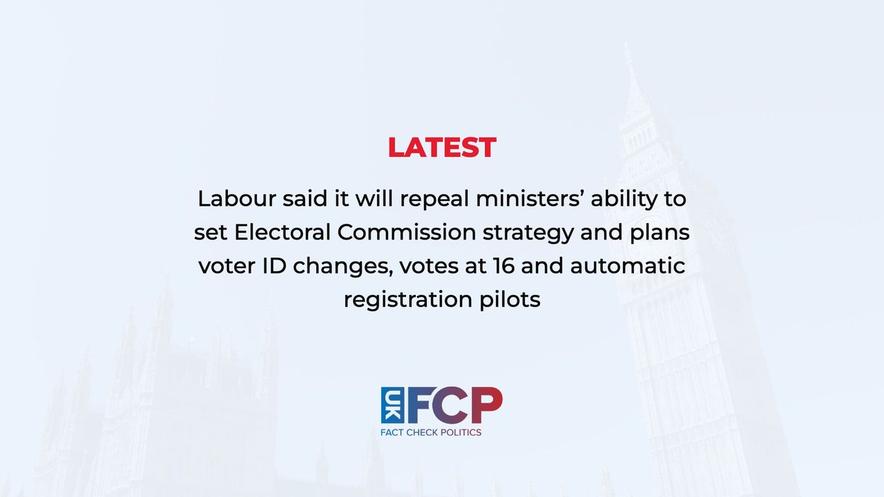 Labour plans to repeal ministers’ power to direct Electoral Commission strategy
