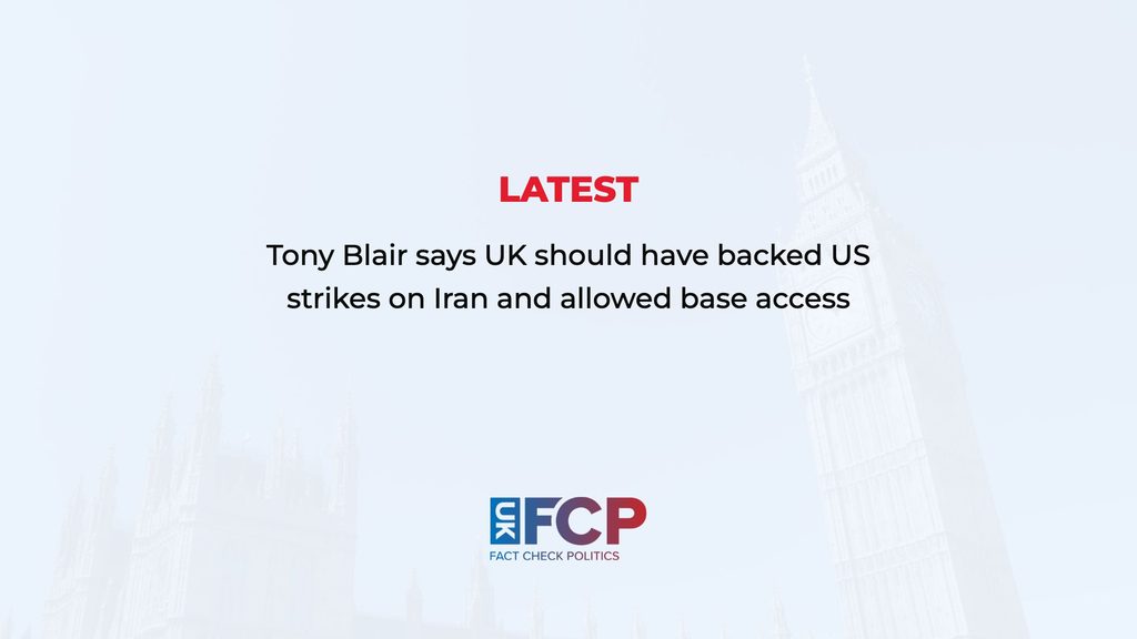 Blair says UK should have backed Trump strikes on Iran as Starmer rejects offensive role