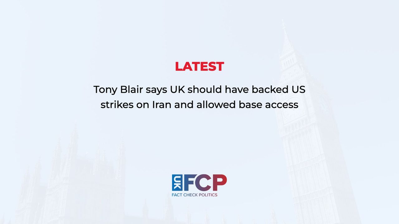 Blair says UK should have backed Trump strikes on Iran as Starmer rejects offensive role