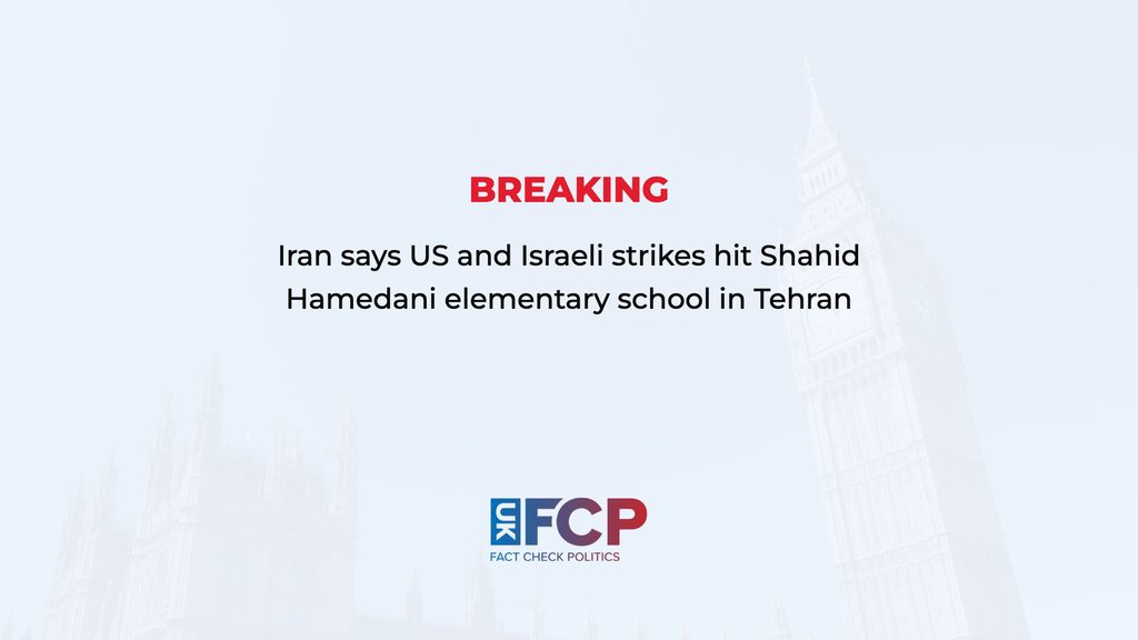 Iran alleges US and Israel struck Tehran elementary school; claim remains unverified