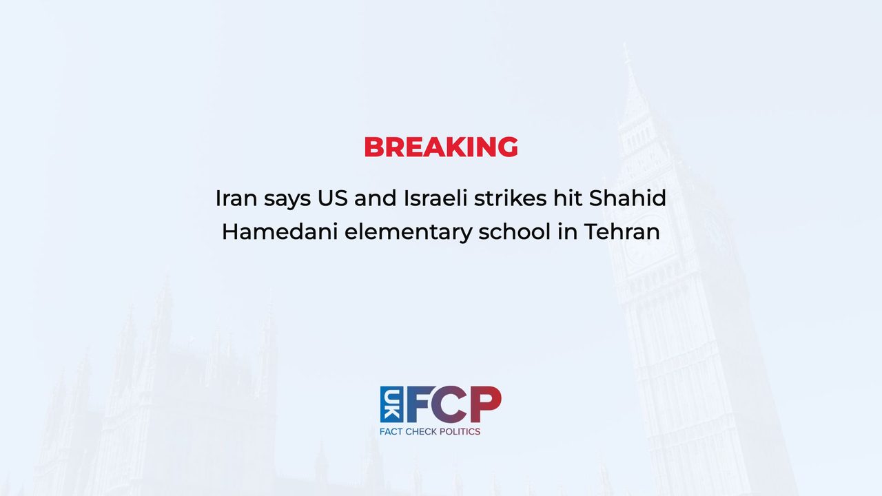 Iran alleges US and Israel struck Tehran elementary school; claim remains unverified